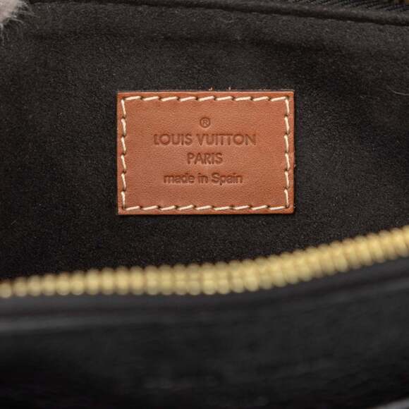 LOUIS VUITTON Authentic Black Monogram Leather Shoulder Bag